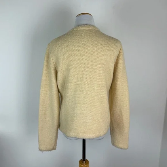 J. Crew Textured Boucle Lady Jacket Cream Gold Button Cardigan Size S - Picture 5 of 9